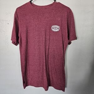 Veece Men's Medium Maroon Red Pink T-Shirt Short Sleeve Graphic Tee Logo Shirt